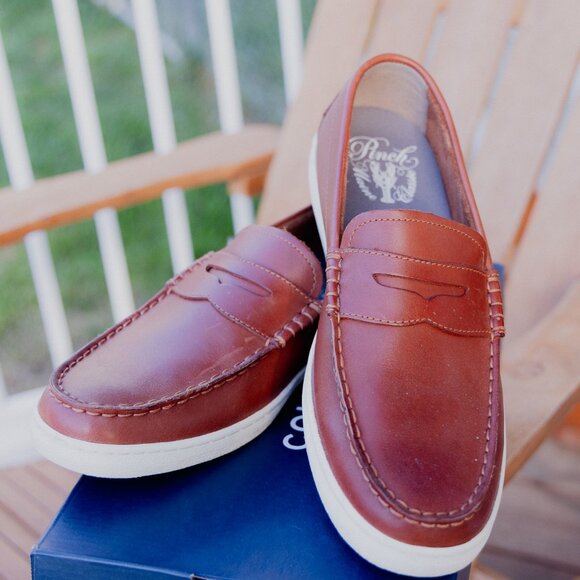 Cole Haan Brown Leather Pinch Weekender Penny Loafers Slip-Ons men’s size 10.5 - Picture 1 of 9